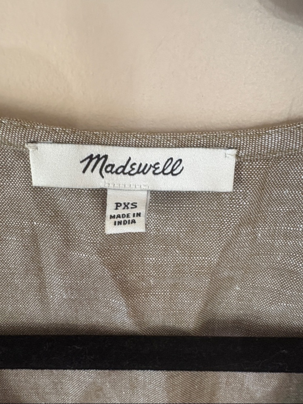 Madewell Olive Branch Linen-Blend Alexandra Button-Front Mini Dress XSP - Picture 5 of 7